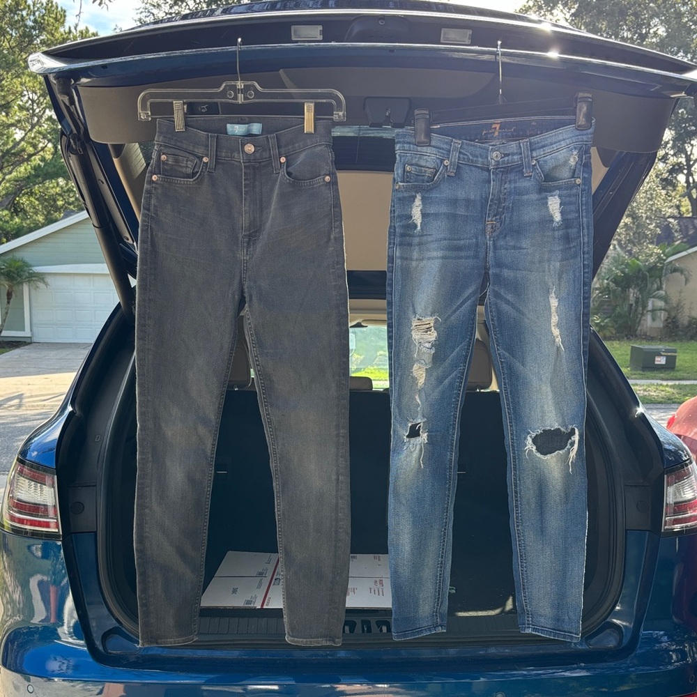 7 For All Mankind Black and Blue Skinny Jeans